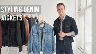 5 Different Styles of Denim Jackets for Men  Jean Jacket Outfit Ideas [upl. by Ralina60]