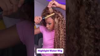 Highlight wig install atee😍firieya firieyawig firieyahair wig highlight curlyhair hairstyle [upl. by Hayidan]