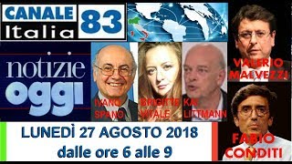 Notizie Oggi del 27 agosto 2018 tutti gli interventi [upl. by Aicilak]