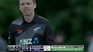 HATTRICK Michael Bracewell  NZ VS IRE  M Bracewell got HATTRICK WICKETS1T20 cricketshorts [upl. by Erlond]