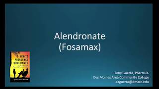 CC How to Pronounce alendronate Fosamax Backbuilding Pharmacology [upl. by Tabib]