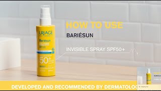 Uriage Bariesun Invisible spray SPF50  How to use [upl. by Kubiak]