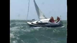 MacGregor 26 sailing in 50 mph winds and big waves [upl. by Stoller]