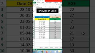 Calculate DOB in excel [upl. by Marcile]