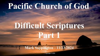 Mark Sappington  Difficult Scriptures Part 1 [upl. by Trautman]