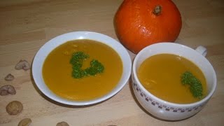 Recette de la soupe velouté au potimarron et marron [upl. by Tandy]