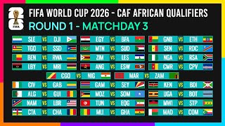 Round 1 Matchday 3 Schedule  FIFA World Cup 2026 CAF African Qualifiers [upl. by Dorahs]