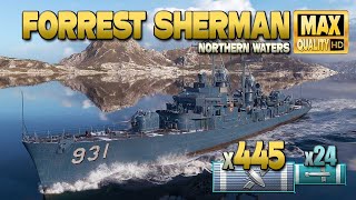 Destroyer Forrest Sherman MVP on map Northern Waters  World of Warships [upl. by Nylatsyrc]