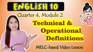 Technical and Operational Definitions  GRADE 10  MELCbased VIDEO LESSON  QUARTER 4 MODULE 2 [upl. by Sanborn]