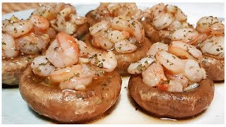 CHAMPIÑONES RELLENOS DE GAMBAS ¡¡¡ Un aperitivo BUENISIMO [upl. by Galven]