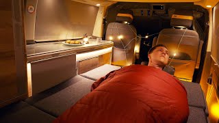 SOLO CAR Camping in Swiss Alps  comfort cosy car setup 1 degree night relaxing van life  ASMR [upl. by Alaecim705]