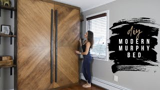 DIY MODERN MURPHY BED  MAKING A FOLD DOWN BED [upl. by Retsel297]