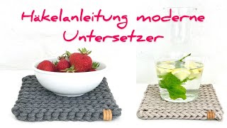 DIY Häkelanleitung moderner Untersetzer Maschenherz [upl. by Mandal]