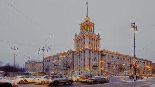 🇷🇺 4K SAINT PETERSBURG Evening walk through the first snow along Moskovsky prospekt [upl. by Isma]