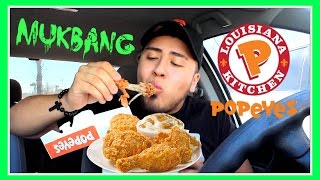 POPEYES FRIED CHICKEN MUKBANG  Eating Show [upl. by Amalberga]