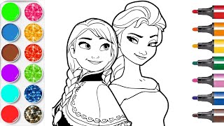 Dessiner et colorier Elsa Frozen Anna la reine des neiges dessin et coloriage amp Planète coloriage [upl. by Negam]