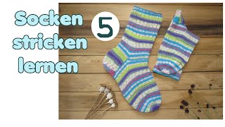 Socken stricken lernen TEIL 5 von 5  Bandspitze [upl. by Fremont]