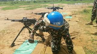 GPMG and MMG Firing Clip of Nepal Army in Africa [upl. by Atirihs729]