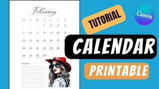 Calendar Tutorial Canva  Printable Calendar Monthly Calendar [upl. by Luedtke649]