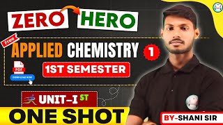 🔴Lec1  APPLIED CHEMISTRY  UNIT 1ST  वरदान 30  ByShani Sir [upl. by Accissej982]