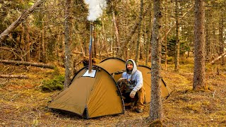 Hot Tent Camping In Cold Temperatures [upl. by Delaine623]