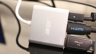 Acer USBC Hub 3in1 USB C to HDMI MultiPort Adapter with 5Gbps USB 30 GEN1 Data Port [upl. by Ahsatal]