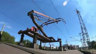 Pantograph and overhead catenary at high speed [upl. by Annayt]