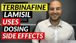 Terbinafine Lamisil  Uses Dosing Side Effects  Pharmacist Review [upl. by Hendel484]