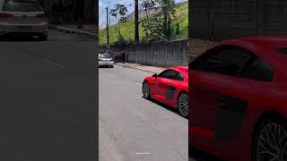 BMW M3 Fire Orange e Audi R8 acelerando em São Paulo bmwm3 audir8 shorts [upl. by Ylsew389]