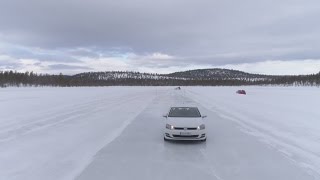 Braking on ice winter tyres vs Nordic winter tyres vs tyres with studs vs allseason tyres [upl. by Charmian]