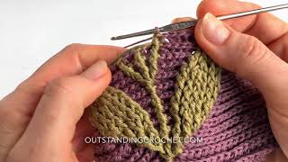 Embossed Crochet Back Post Double Crochet Increase Technique [upl. by Suolevram]