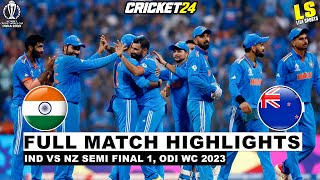 World Cup 2023 SemiFinal Clash IND vs NZ Highlights  CRICKET 24 [upl. by Seleta]