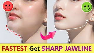 Fastest Way Get Sharp Jawline Permanent Rid Your DOUBLE CHIN  Face Rejuvenation Program [upl. by Aamsa]