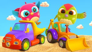 🔴Baby cartoons for kids amp Hop Hop the owl full episodes LIVE Street vehicles for kids [upl. by Garnes]