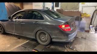 Mercedes Benz C63 AMG STRAIGHT PIPE POPS AND BANGS TUNED [upl. by Richman]