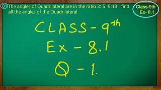 Class  9th Maths  Quadrilaterals  Ex 81 Q no 1 solved ncert cbse [upl. by Eedak35]