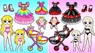 Rainbow Unicorn 🌈 Disney Princess Pregnant And Daughter Dress up  35 Best DIY Arts amp Paper Crafts [upl. by Tolland]