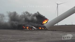 05212024 Prescott Iowa  Twister Destroys Wind Farm  Turbine on FIRE [upl. by Casia94]