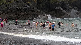 Cadgwith Cove Cornwall Christmas swim 2023 [upl. by Kaleb446]