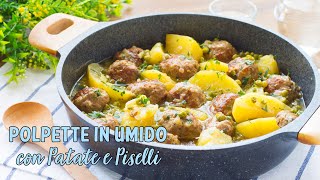 Polpette in Umido con Patate e Piselli  Ricetta Facile Polpette Morbide e Gustose  55Winston55 [upl. by Aisyla]