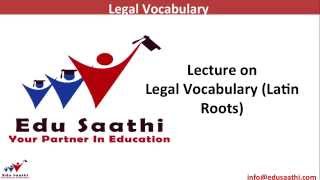 Legal Vocabulary for CLAT AILET amp SET Part 1 of 2  wwwedusaathicom [upl. by Airod]