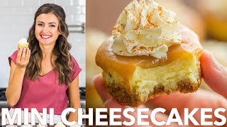 Easy Mini Cheesecakes With Caramel Sauce  Natashas Kitchen [upl. by Vasquez]