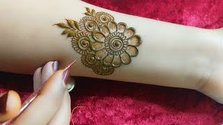 VERY BEAUTIFUL LATEST FLORAL ARABIC HENNA MEHNDI DESIGN FOR FRONT HAND  Tais HennaTehseens Henna [upl. by Rett]