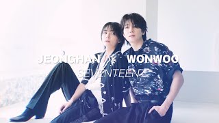 【SEVENTEEN】JEONGHANとWONWOOが登場！ 大好評発売中の、メンズノンノ7月号表紙のメイキングムービーが到着 [upl. by Acilejna]