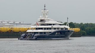 4K  Yacht HIGH POWER III arrived at Fassmer shipyard [upl. by Townie]