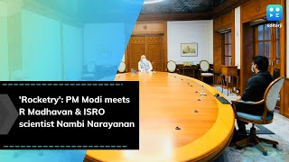 Rocketry PM Modi meets R Madhavan amp ISRO scientist Nambi Narayanan [upl. by Llevad]