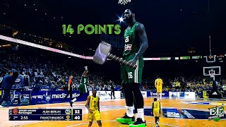 Mathias Lessort quotGreen Beastquot vs Alba Berlin  Highlights  03102024 14 Points  23 PIR [upl. by Bocyaj421]