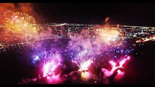 Fuegos artificiales desde un drone HD 1080 [upl. by Yeknarf]