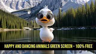 Happy and Dancing Animals Green Screen  No Copyrights [upl. by Celik416]