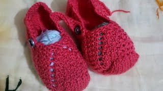 how to knit booties for babies  shoes knitting design for baby  baby Socks tutorial [upl. by Curtice]